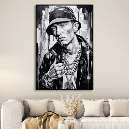 Infinite Bars 2.0 Sitting Room - Black Canvas Wall Art