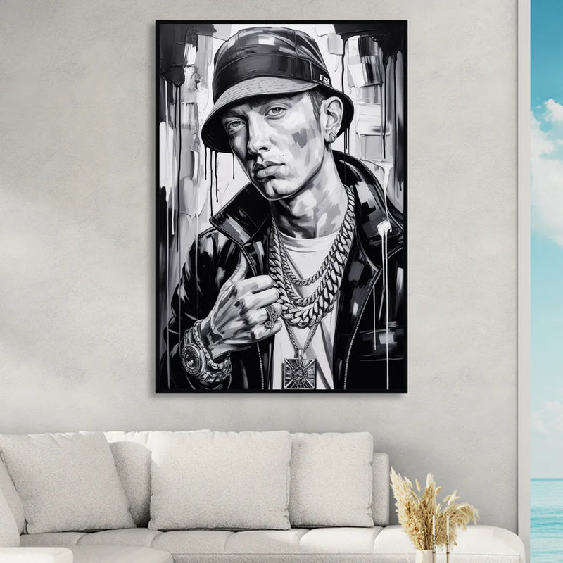 Infinite Bars 2.0 Living Room - Black Canvas Wall Art