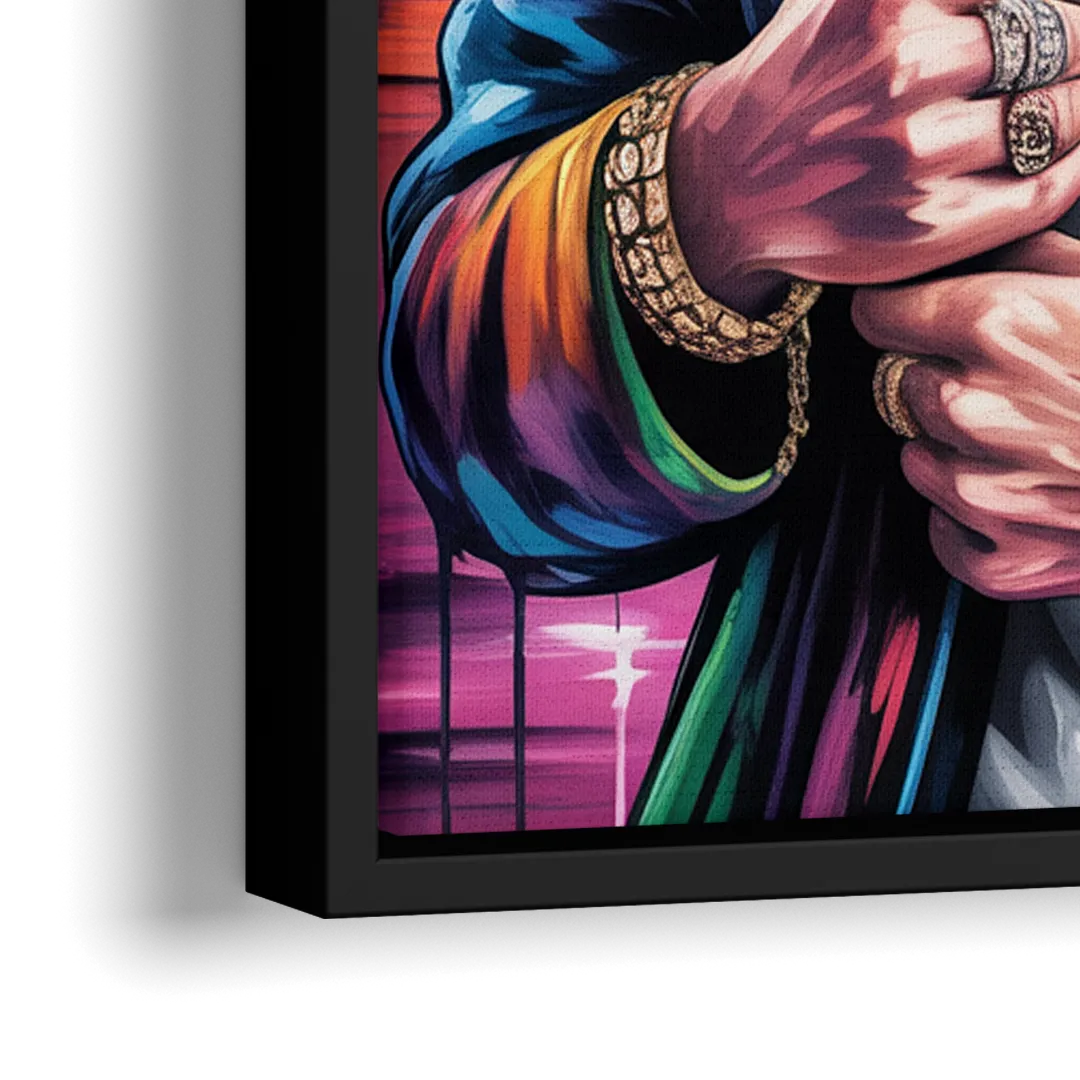 Infinite Bars - Close-Up Black Frame Canvas