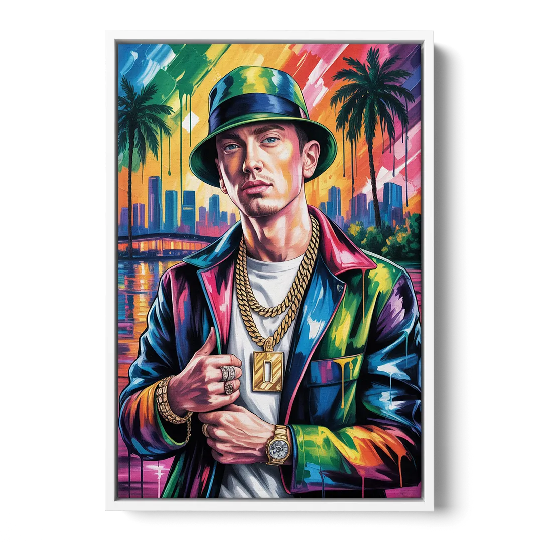 Infinite Bars - White Frame Canvas
