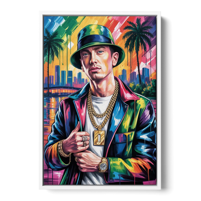 Infinite Bars - White Frame Canvas