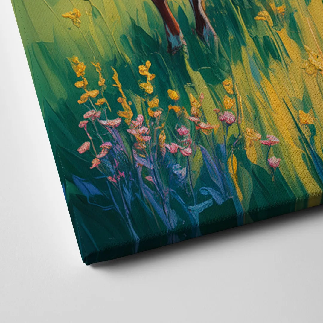 Inspirational Cow and Mountain Canvas Close Up