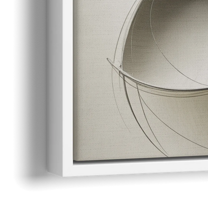 Intertwined Geometric Sophistication Black and White Abstract - Close-Up White Frame Canvas