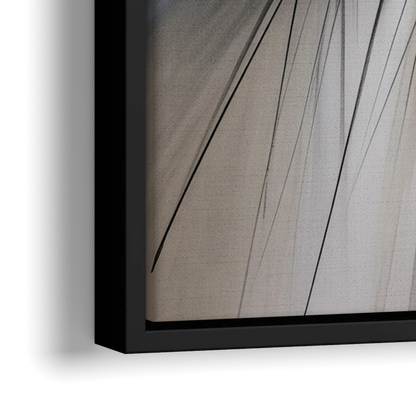 Interwoven Shadows Black and Grey Abstract - Close-Up Black Frame Canvas
