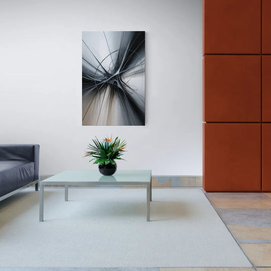 Interwoven Shadows Black and Grey Abstract - Canvas Wall Art Living Room