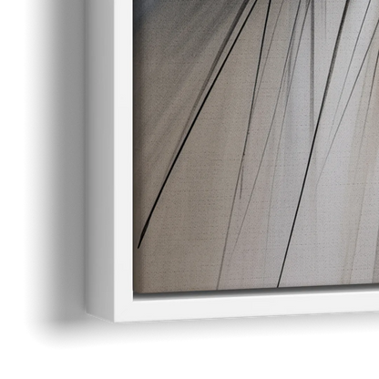Interwoven Shadows Black and Grey Abstract - Close-Up White Frame Canvas
