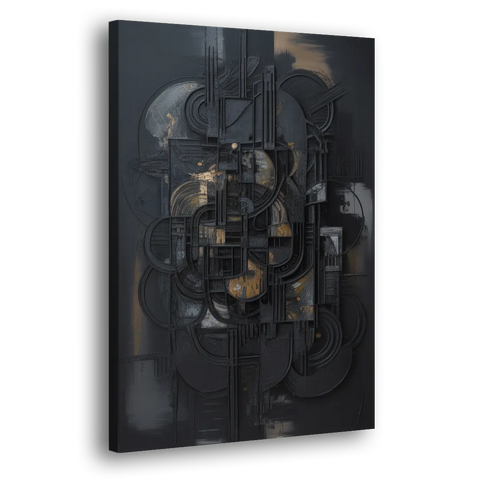 Intricate Harmony Black Abstract - Canvas Wall Art