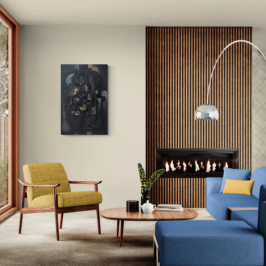Intricate Harmony Black Abstract - Canvas Wall Art Living Room