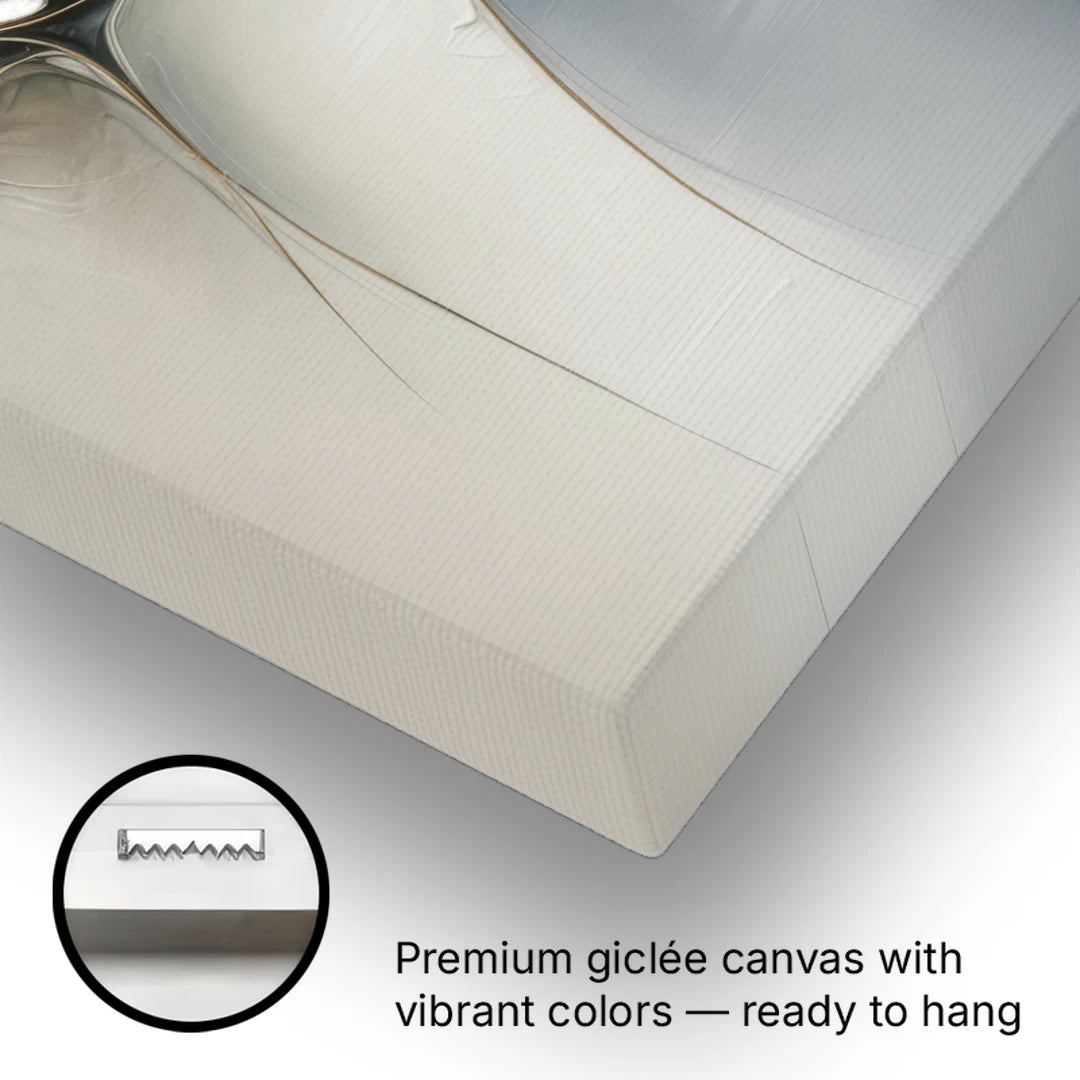 Intricate Harmony Grey and White Abstract - Canvas Wall Art - Gallery Wrap Corner