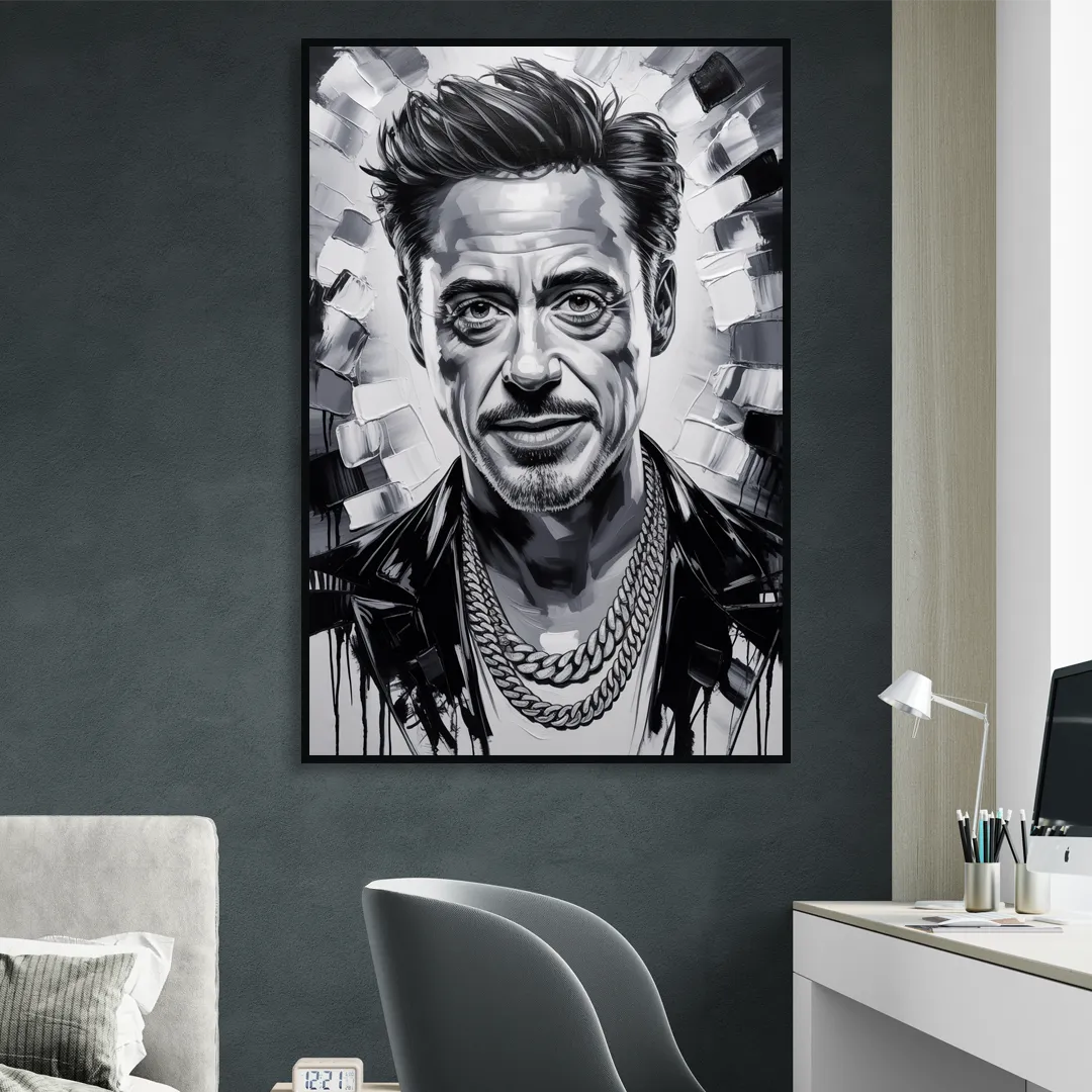 Iron Spirit 2.0 Living Room - Black Canvas Wall Art