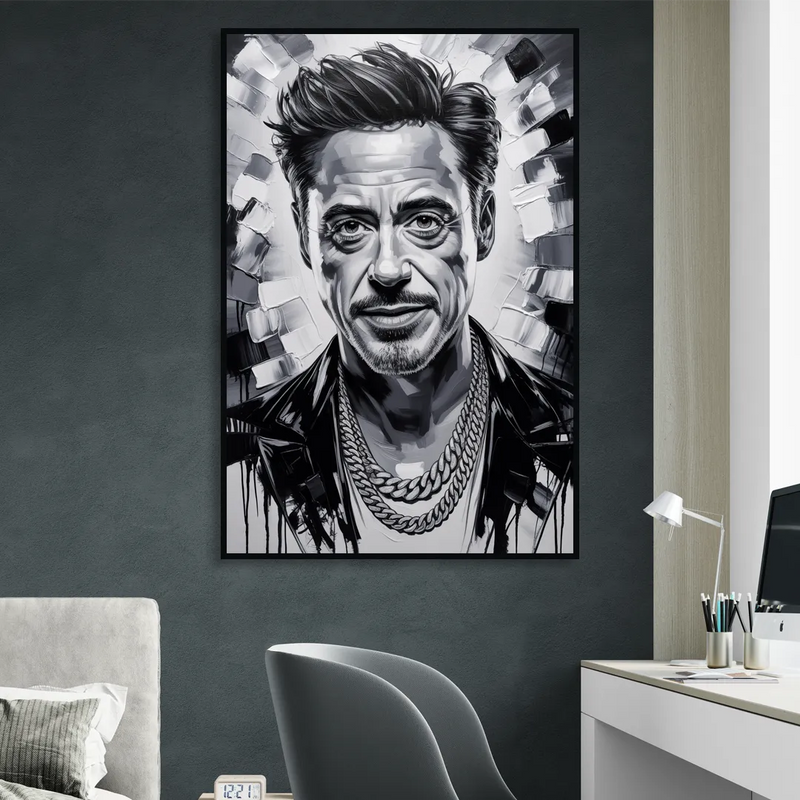 Iron Spirit 2.0 Living Room - Black Canvas Wall Art