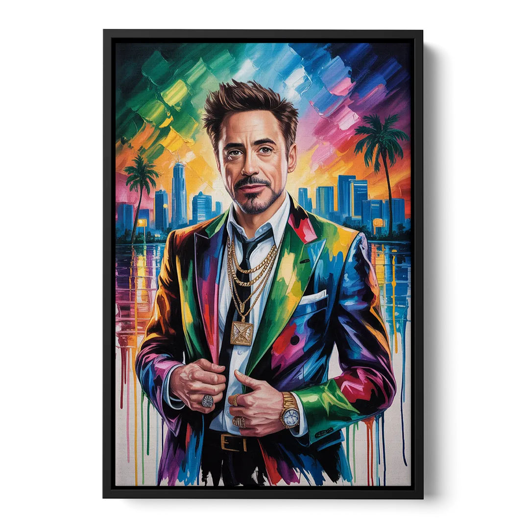 Iron Spirit Front - Black Canvas Wall Art