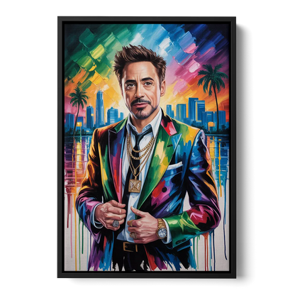 Iron Spirit Front - Black Canvas Wall Art