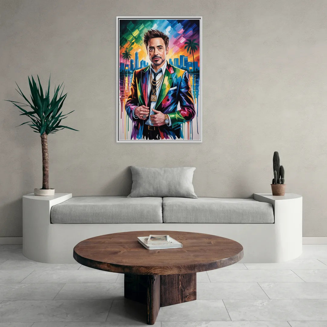 Iron Spirit - Living Room White Frame Canvas