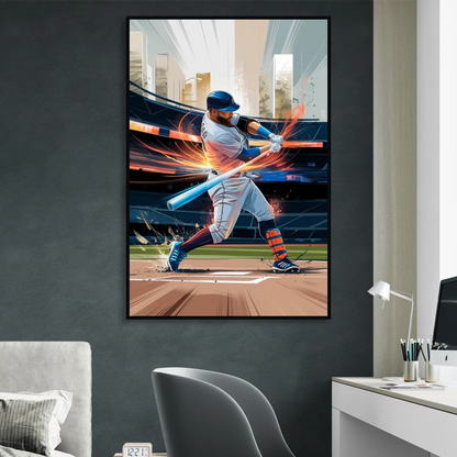 Irvine Baseball Dreams Living Room - Black Canvas Wall Art