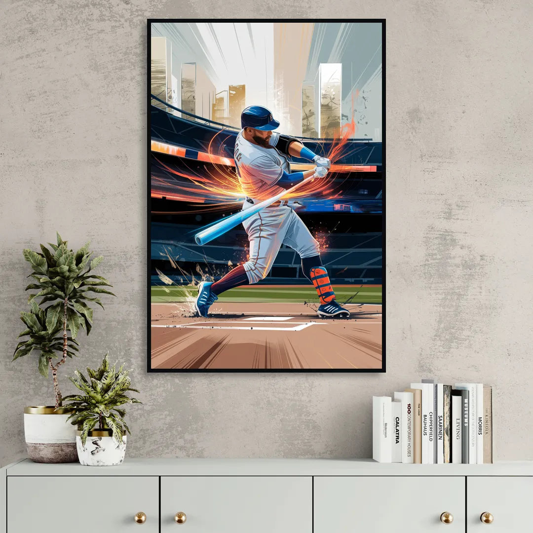 Irvine Baseball Dreams Sitting Room - Black Canvas Wall Art
