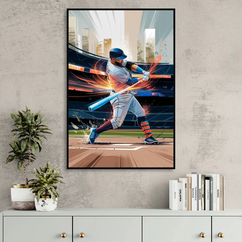 Irvine Baseball Dreams Sitting Room - Black Canvas Wall Art