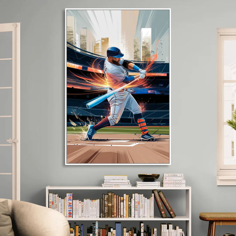 Irvine Baseball Dreams Sitting Room - White Canvas Wall Art