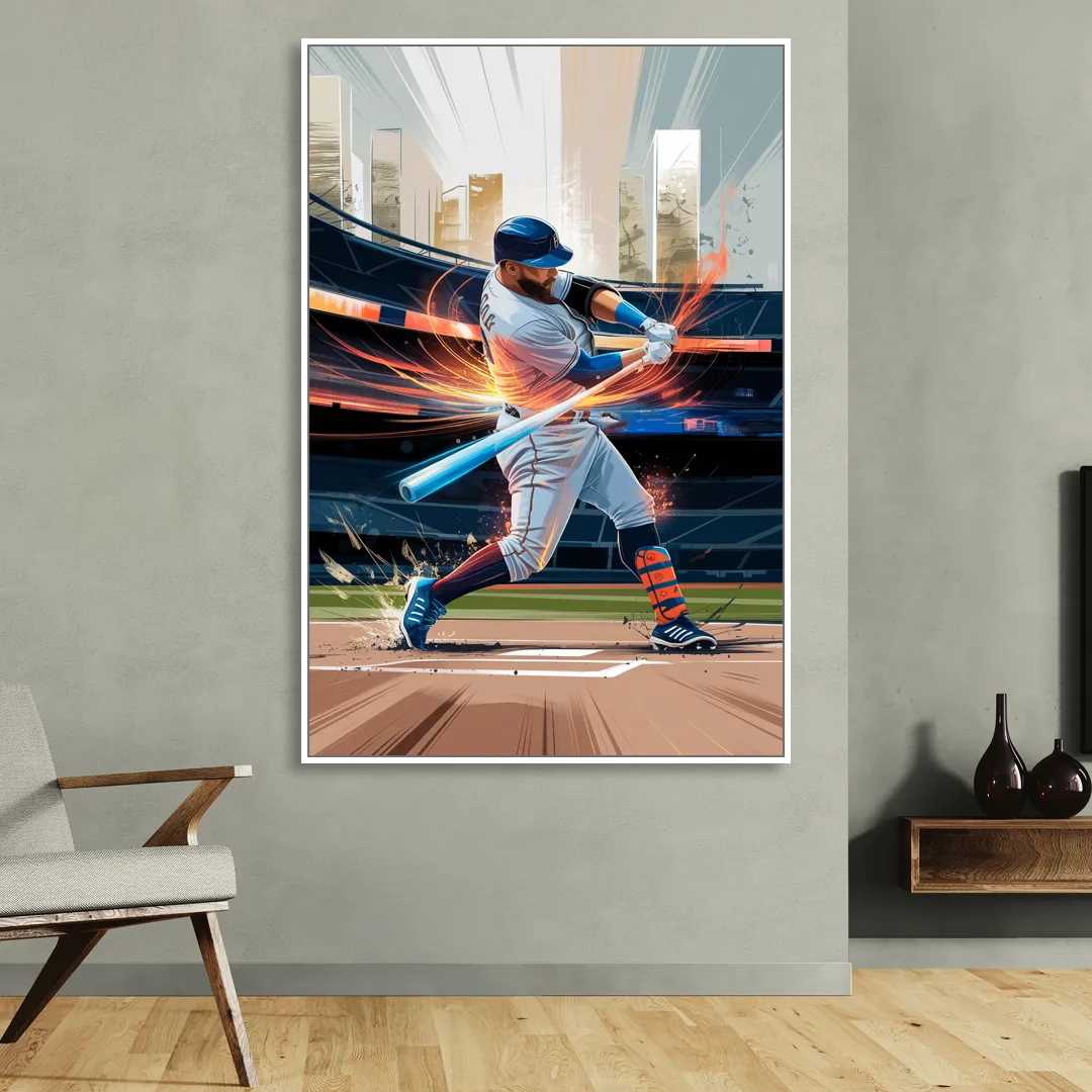 Irvine Baseball Dreams Living Room - White Canvas Wall Art