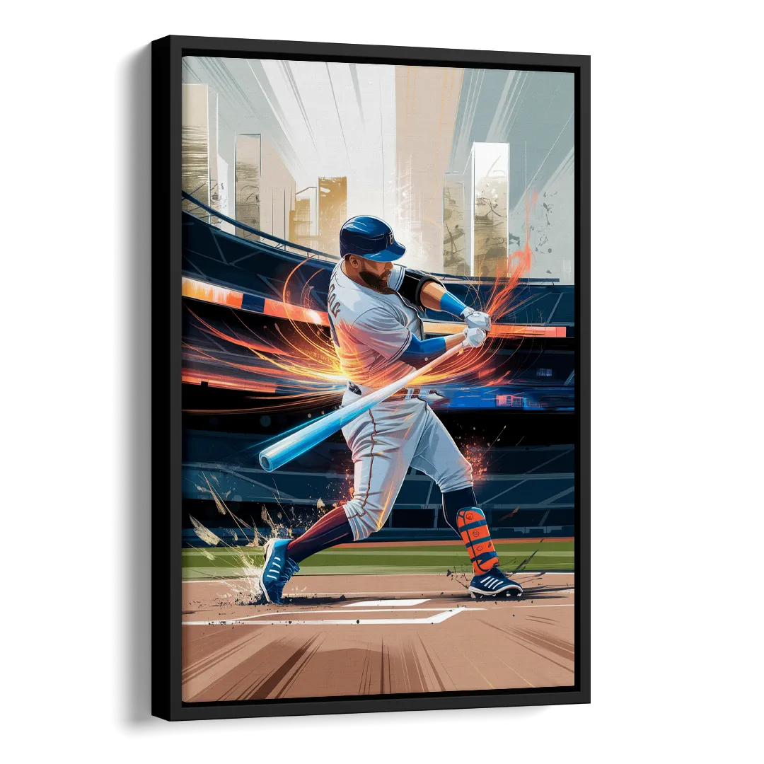 Irvine Baseball Dreams Side - Black Canvas Wall Art