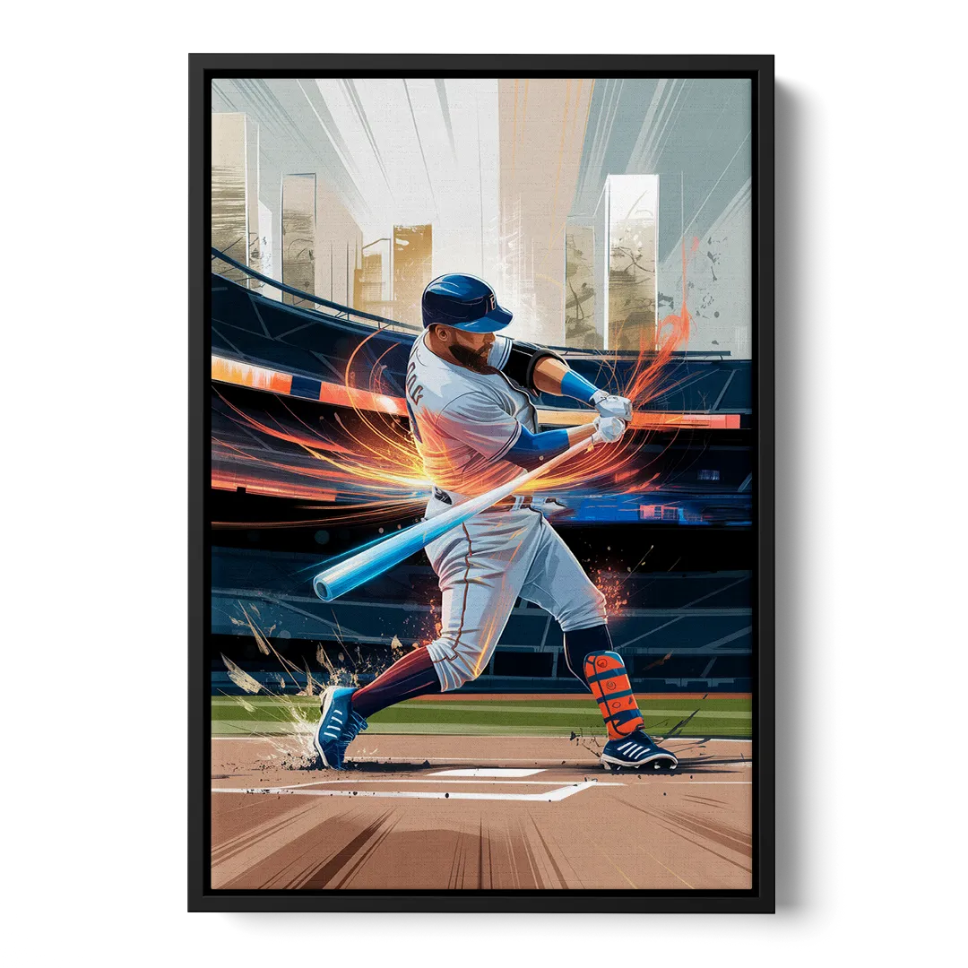 Irvine Baseball Dreams Front - Black Canvas Wall Art