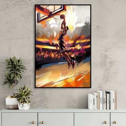 Irvine Basketball Spirit Living Room - Black Canvas Wall Art