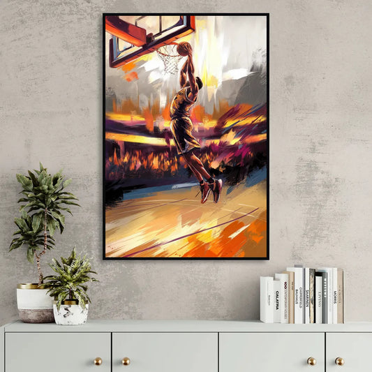 Irvine Basketball Spirit Living Room - Black Canvas Wall Art