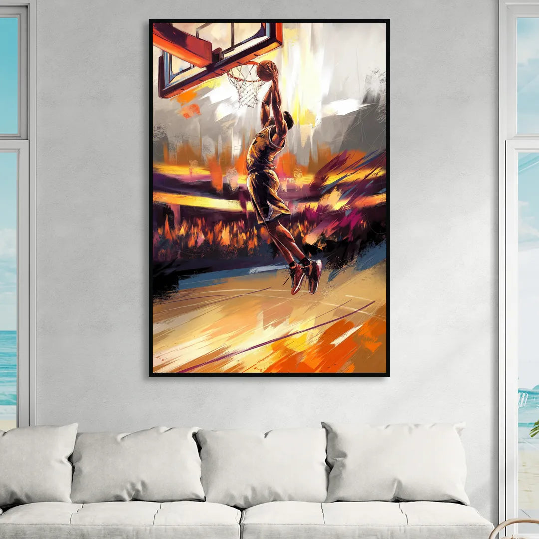 Irvine Basketball Spirit Sitting Room - Black Canvas Wall Art