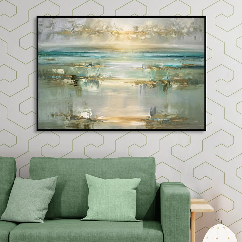 Irvine Coastal Serenity Sitting Room - Black Canvas Wall Art