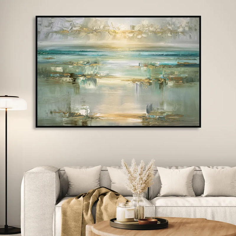 Irvine Coastal Serenity Living Room - Black Canvas Wall Art