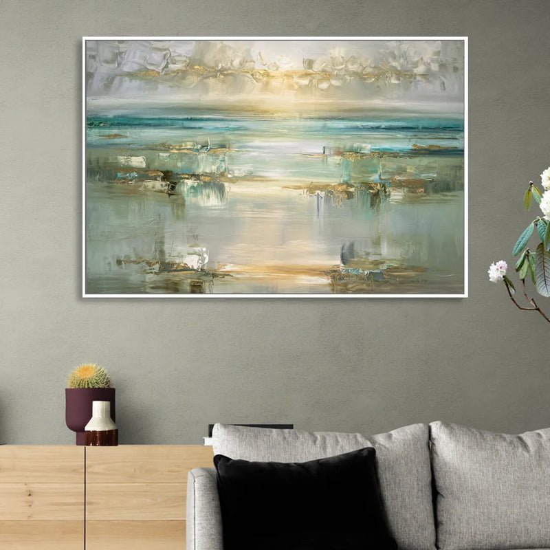 Irvine Coastal Serenity Sitting Room - White Canvas Wall Art
