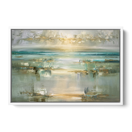 Irvine Coastal Serenity - White Framed Canvas Wall Art - Front