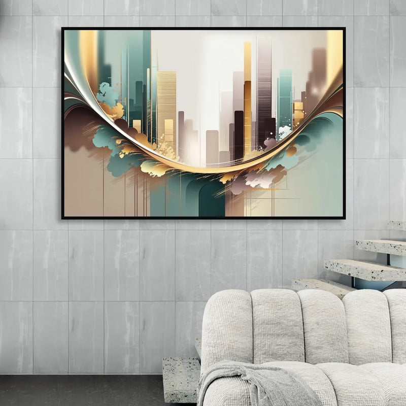 Irvine Modern Design Sitting Room - Black Canvas Wall Art