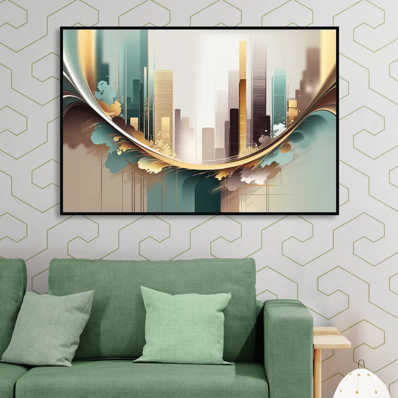 Irvine Modern Design Living Room - Black Canvas Wall Art