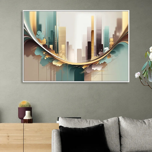 Irvine Modern Design Living Room - White Canvas Wall Art