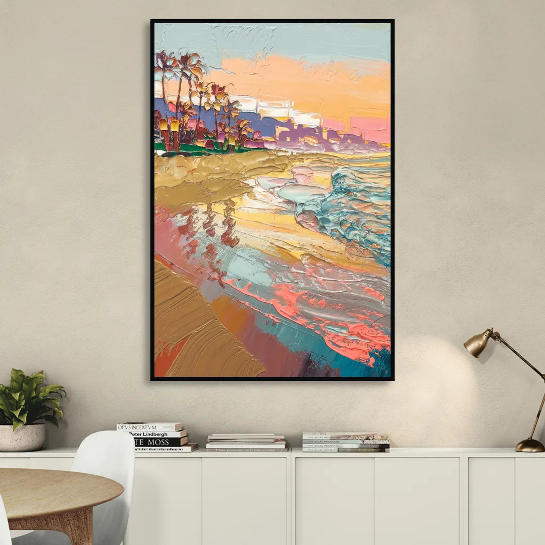 Irvine Orange County Vibes Sitting Room - Black Canvas Wall Art