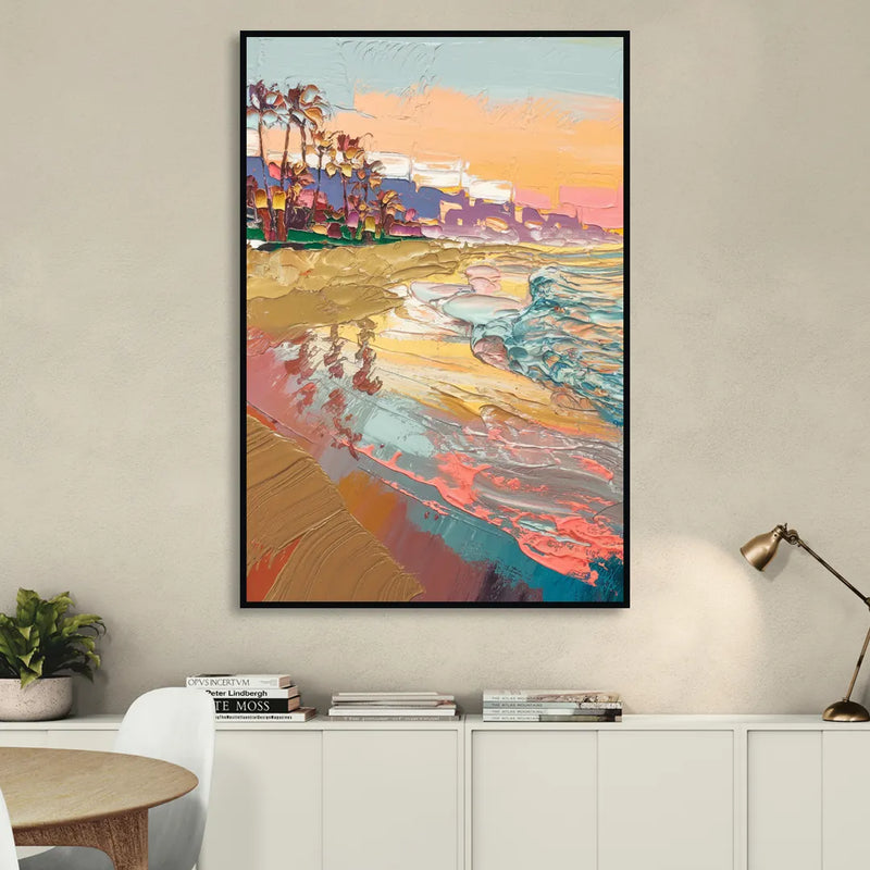 Irvine Orange County Vibes Sitting Room - Black Canvas Wall Art