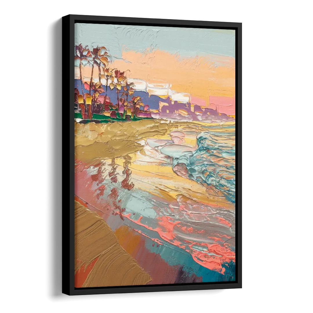 Irvine Orange County Vibes Side - Black Canvas Wall Art