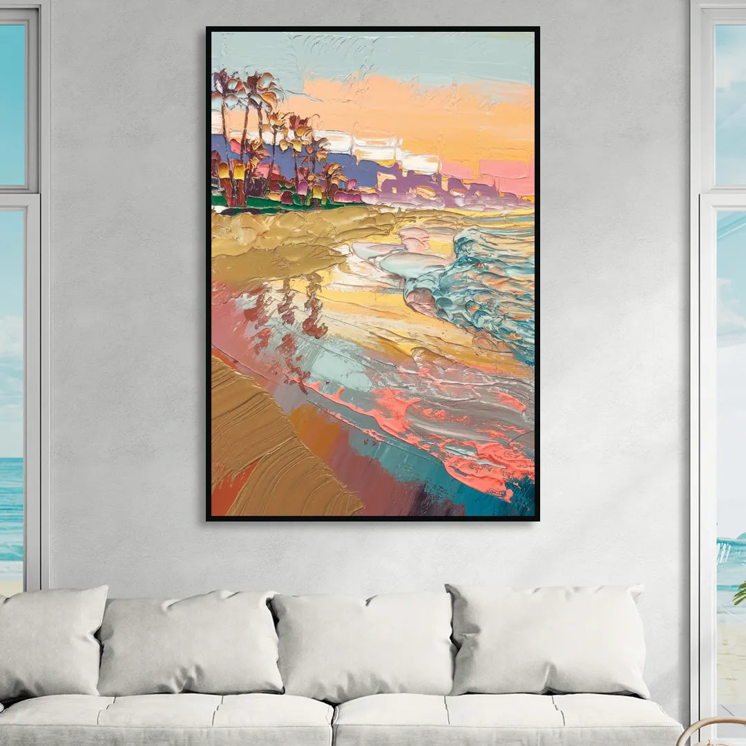 Irvine Orange County Vibes Living Room - Black Canvas Wall Art
