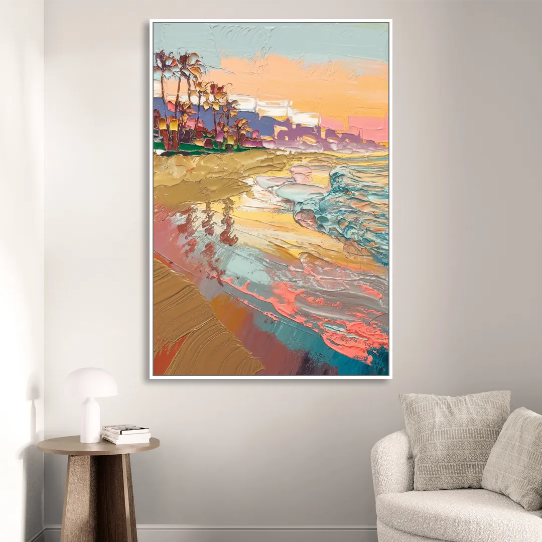 Irvine Orange County Vibes Sitting Room - White Canvas Wall Art