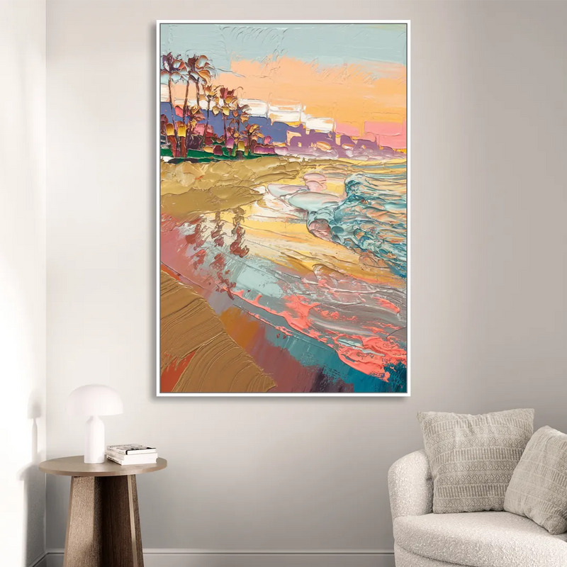 Irvine Orange County Vibes Sitting Room - White Canvas Wall Art