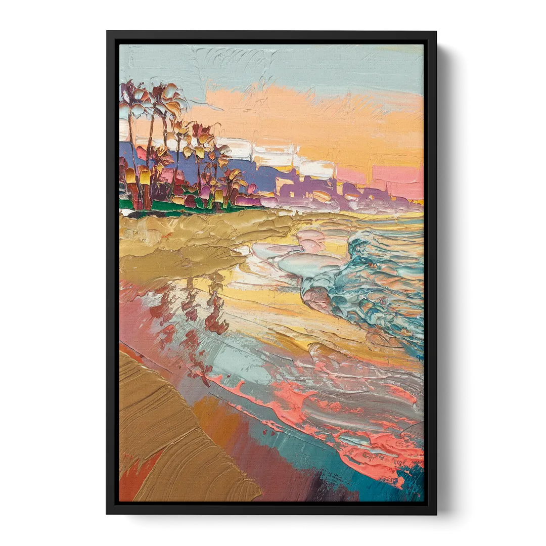 Irvine Orange County Vibes Front - Black Canvas Wall Art