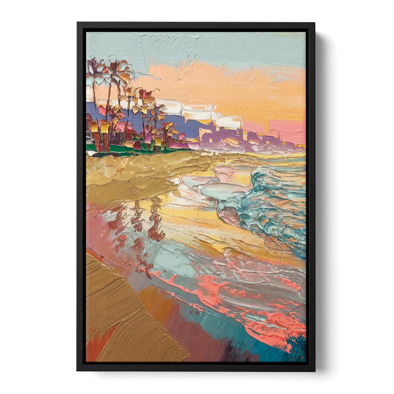 Irvine Orange County Vibes Front - Black Canvas Wall Art