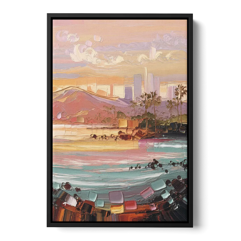 Irvine Sunset Views Front - Black Canvas Wall Art