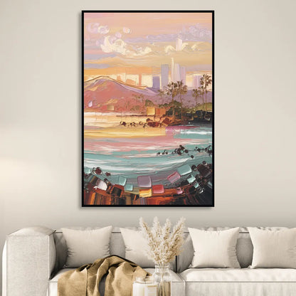 Irvine Sunset Views Sitting Room - Black Canvas Wall Art