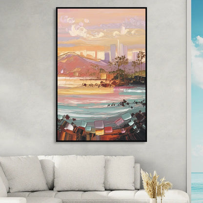 Irvine Sunset Views Living Room - Black Canvas Wall Art