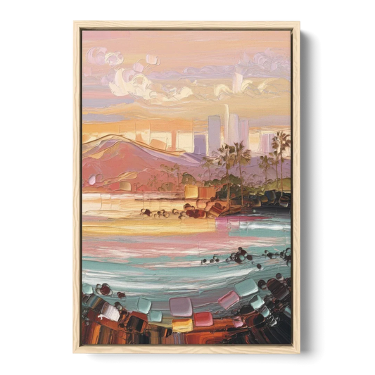 Irvine Sunset Views - Oak Framed Canvas Wall Art - Front