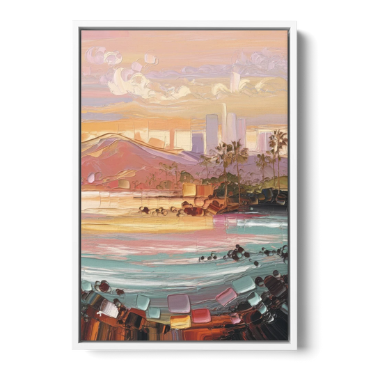 Irvine Sunset Views - White Framed Canvas Wall Art - Front