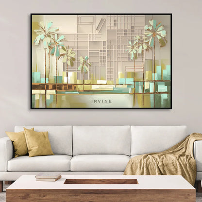 Irvine Urban Landscape Living Room - Black Canvas Wall Art