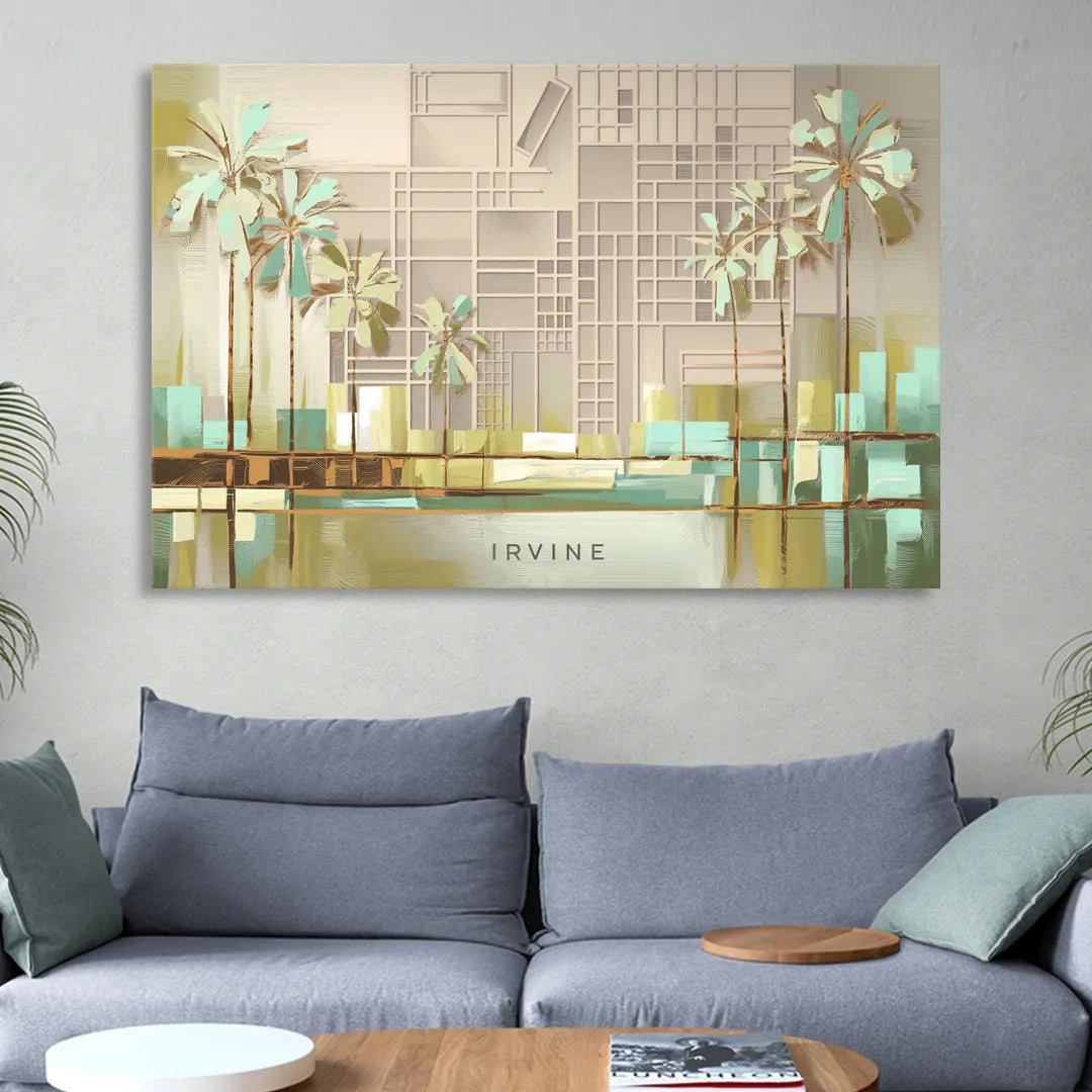 Irvine Urban Landscape Living Room - Canvas Wall Art